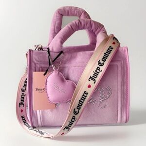 NWT Juicy Couture Extra Spender Velor Mini Tote Fondant Pink